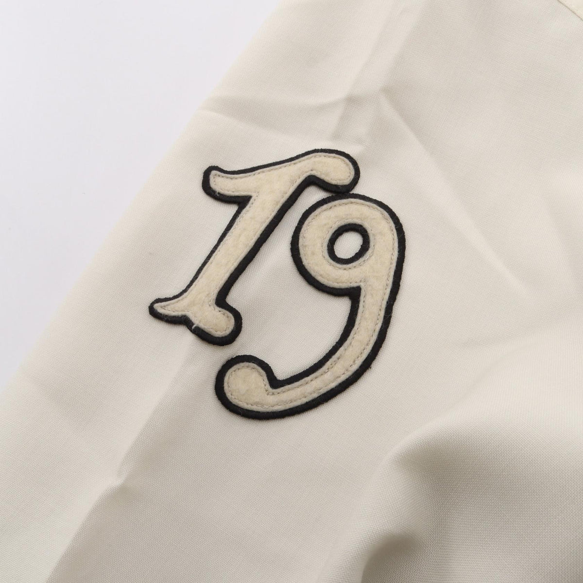 PRADA Kid Mohair Patch Bomber Jacket White Wool Size 40