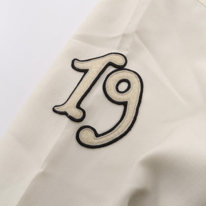 PRADA Kid Mohair Patch Bomber Jacket White Wool Size 40