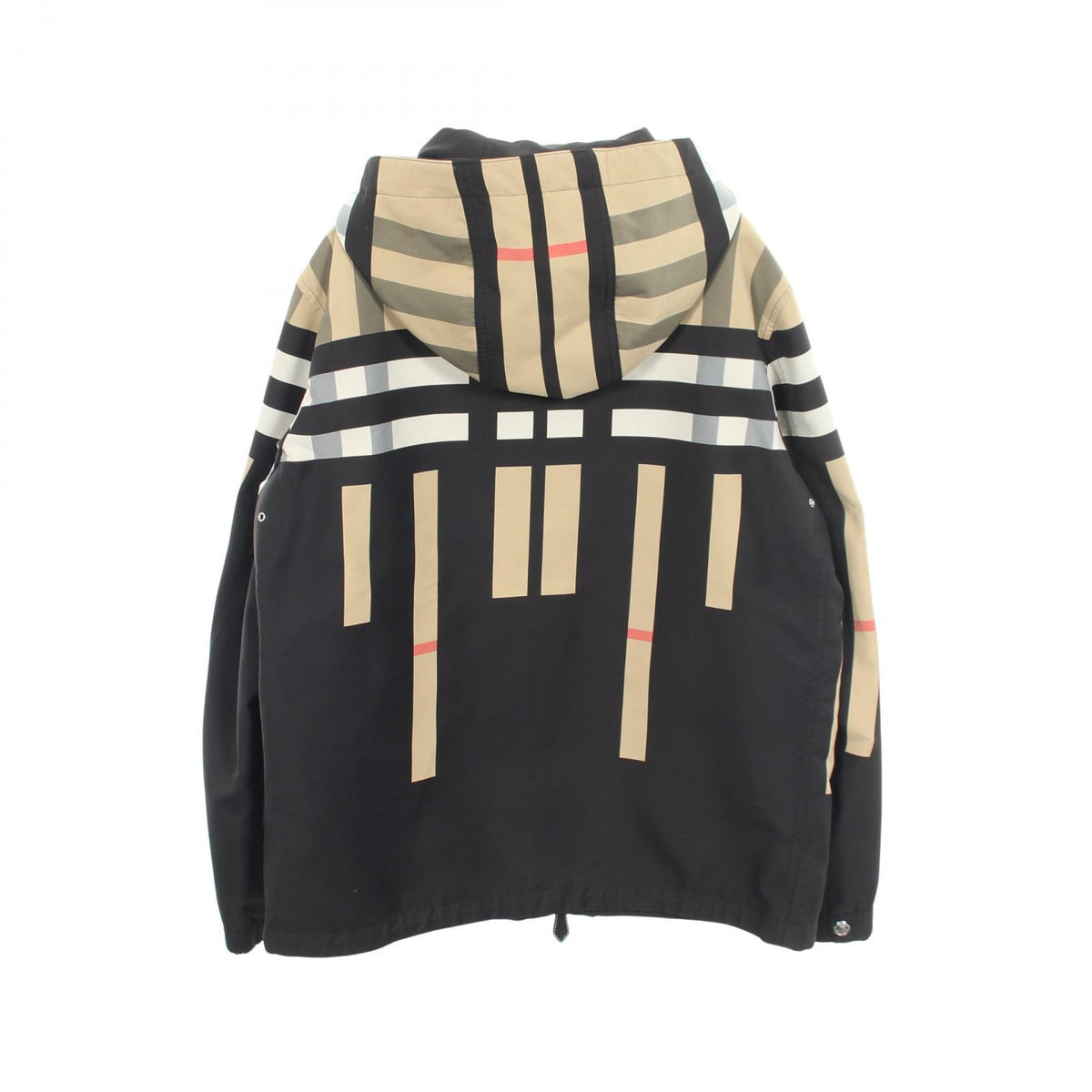 BURBERRY LONDON Splice Check Hooded Jacket Black Size M