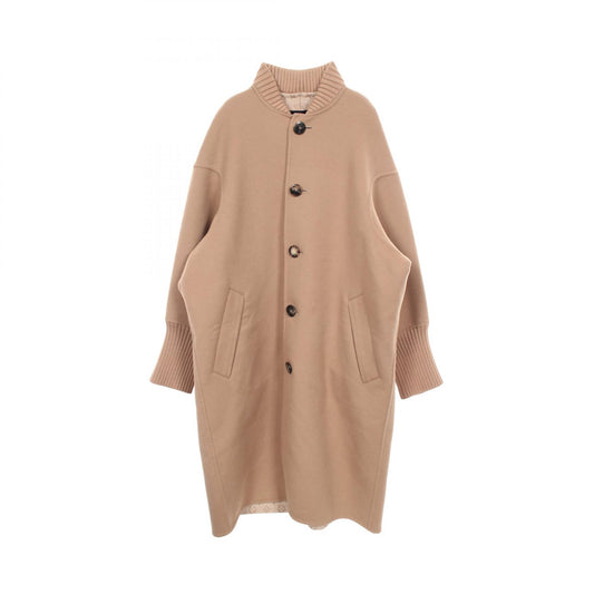 LOUIS VUITTON Slouchy Long Wool Silk Jacket Beige Size 38
