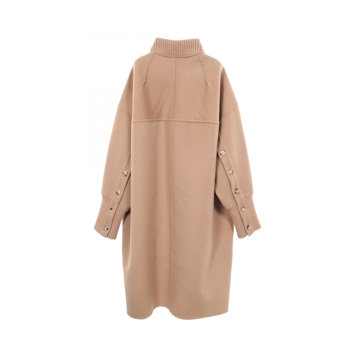 LOUIS VUITTON Slouchy Long Wool Silk Jacket Beige Size 38