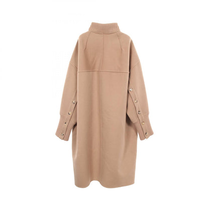 LOUIS VUITTON Slouchy Long Wool Silk Jacket Beige Size 38
