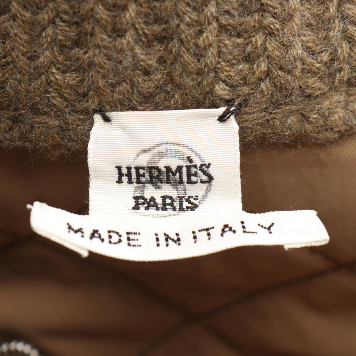 HERMES H H-Pattern Knit Wool Down Jacket Size 34