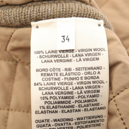 HERMES H H-Pattern Knit Wool Down Jacket Size 34