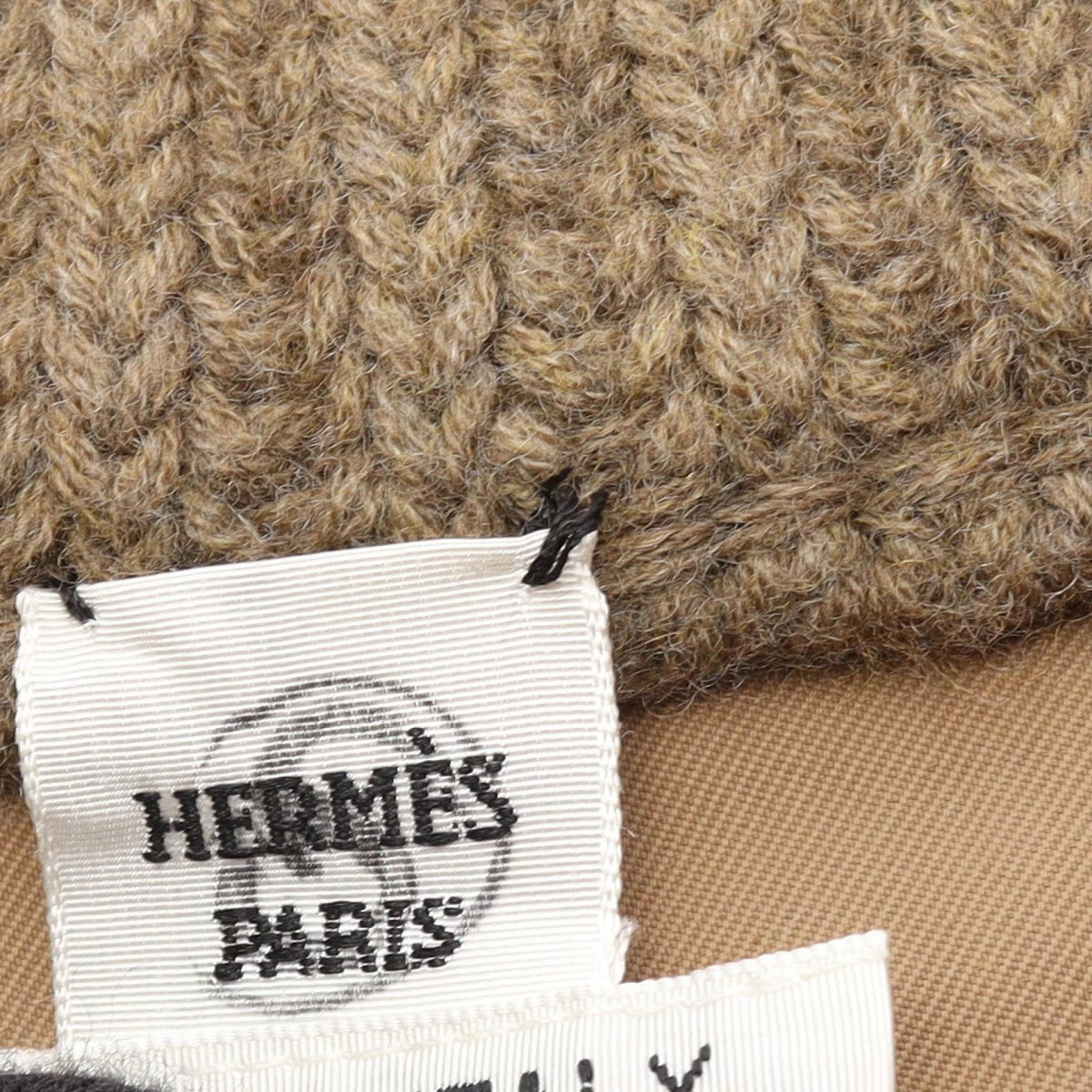 HERMES H H-Pattern Knit Wool Down Jacket Size 34