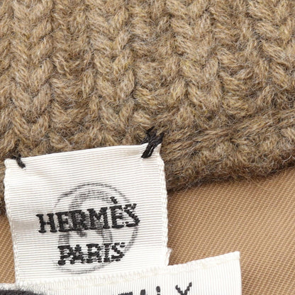 HERMES H H-Pattern Knit Wool Down Jacket Size 34