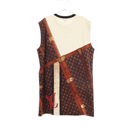 LOUIS VUITTON LV Trunk Print Sleeveless Dress Brown Size M