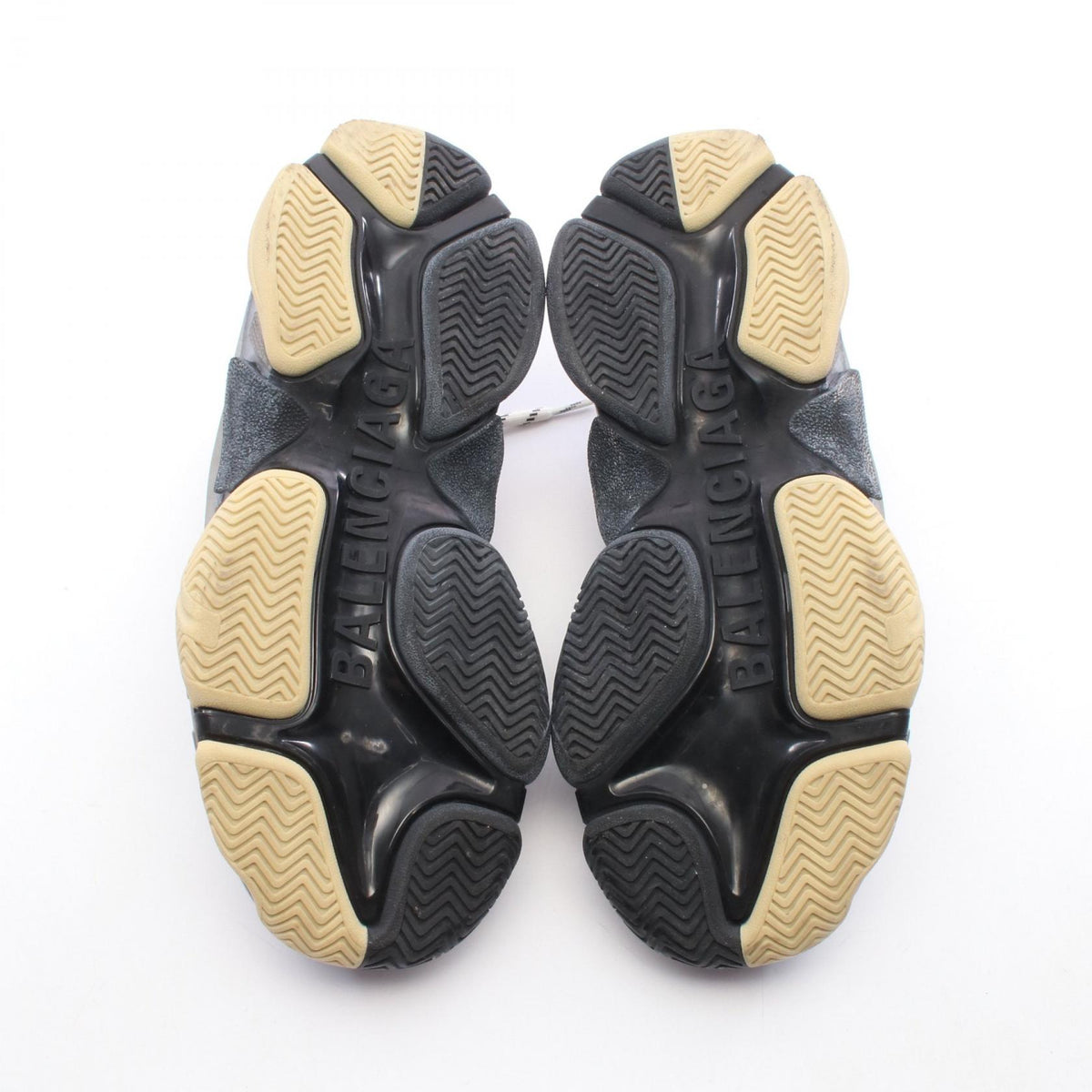 BALENCIAGA Triple S Split Leather Sneakers Black Size 26.5cm