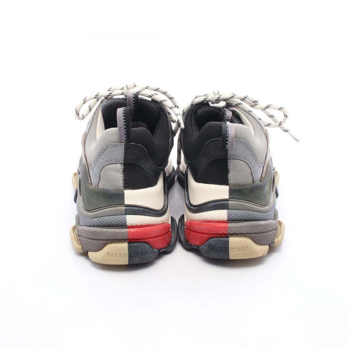 BALENCIAGA Triple S Split Leather Sneakers Black Size 26.5cm