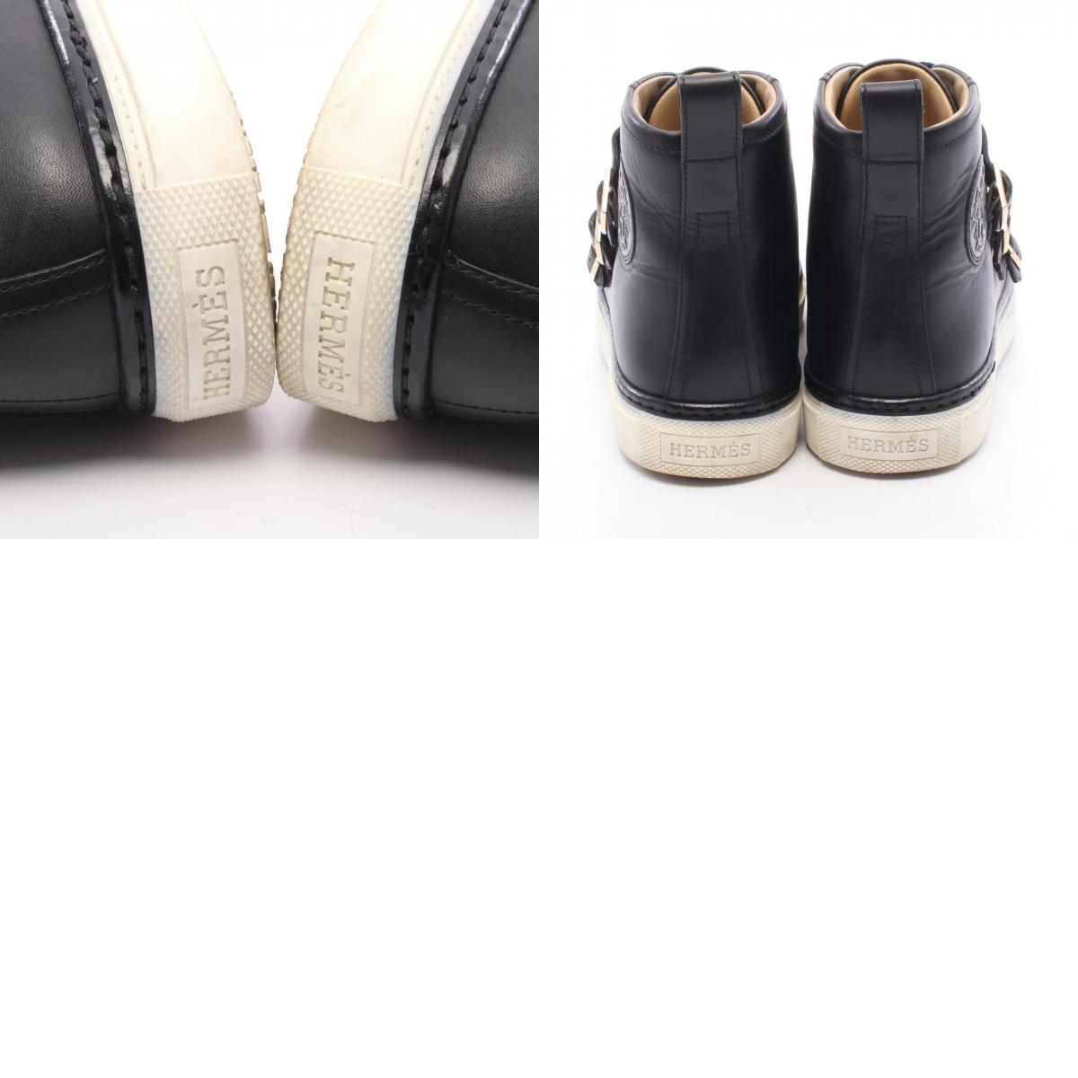HERMES Lennox Collier de Chien Leather Sneakers Size 37