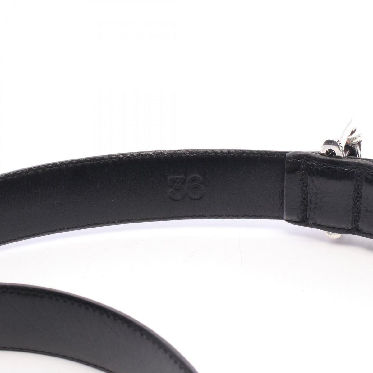 CHROME HEARTS 3PC 1inch Roller Leather Belt Size 36