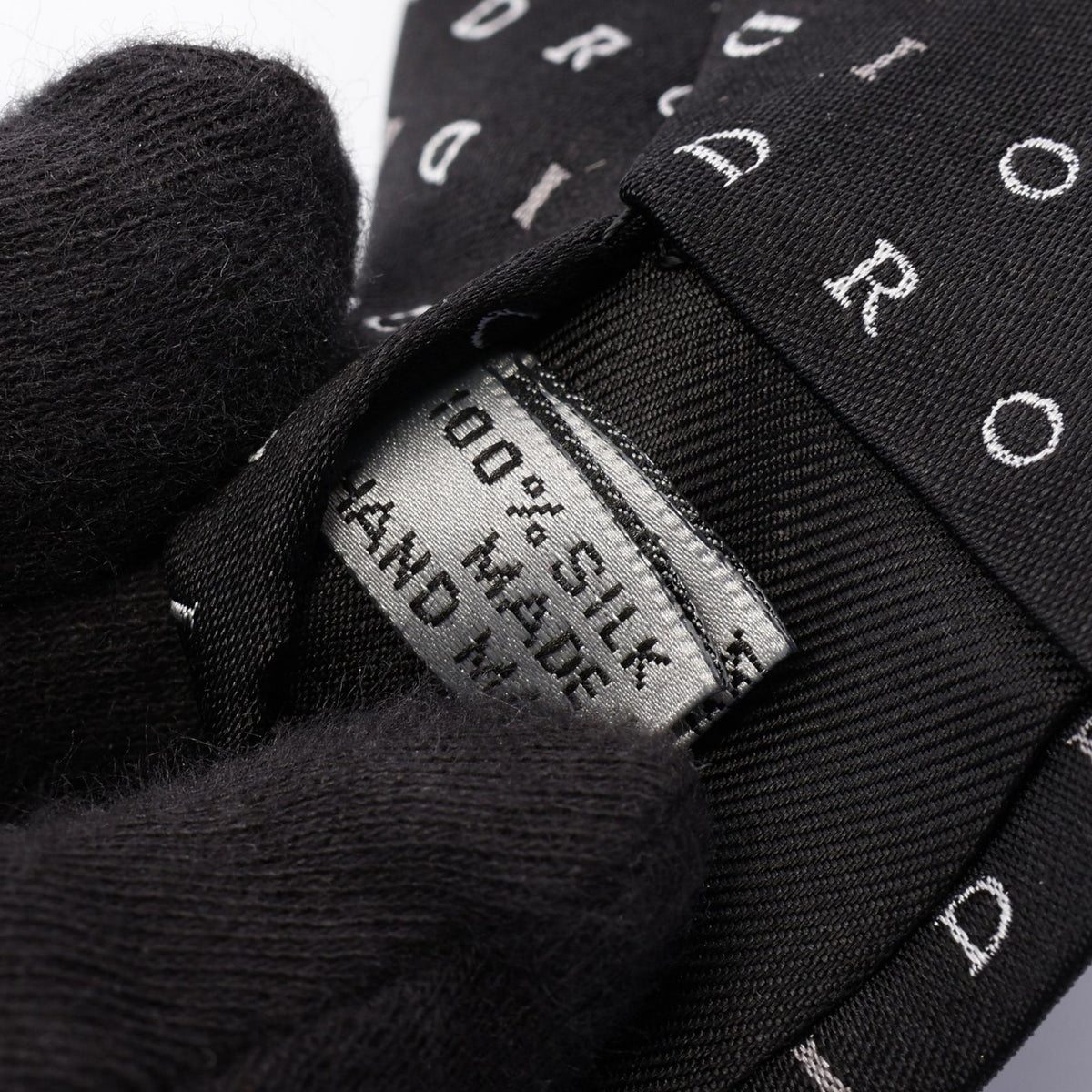 Dior Logo Patterned Silk Tie Black/White/Gray