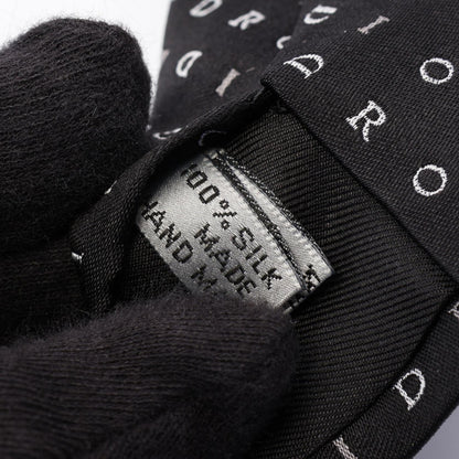 Dior Logo Patterned Silk Tie Black/White/Gray