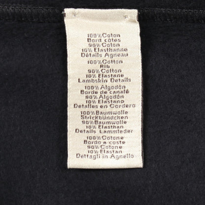 HERMES Navy Leather Patch Cotton Sweatshirt Size L