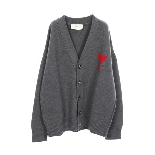 AMI Ami de Coeur Wool Cardigan Gray Size L