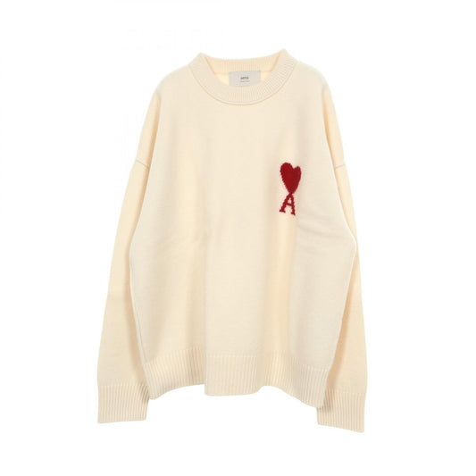 AMI Crewneck Wool Sweater Ivory Size L