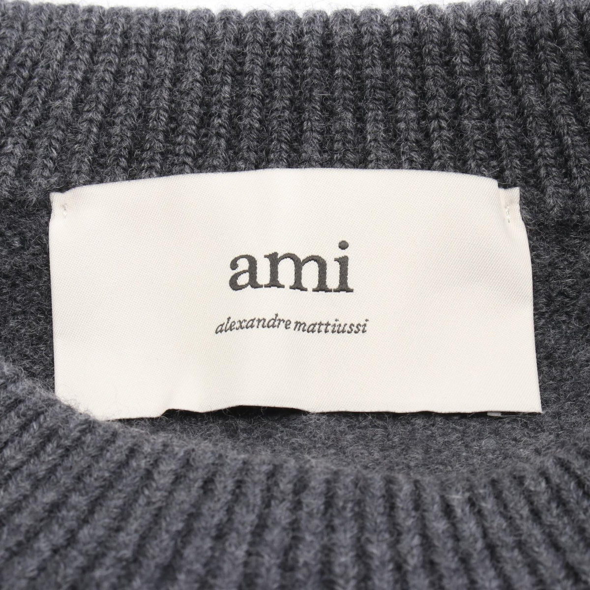 AMI de Coeur Heart Logo Wool Sweater Gray Size L