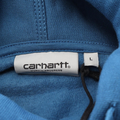 Carhartt WIP Hooded American Script Sweat Hoodie Blue Size L