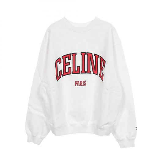 CELINE White Logo Print Sweatshirt Size M