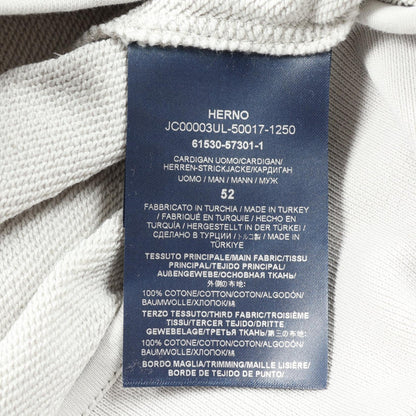 Herno LAMINAR Grey Cotton Hoodie Size 52