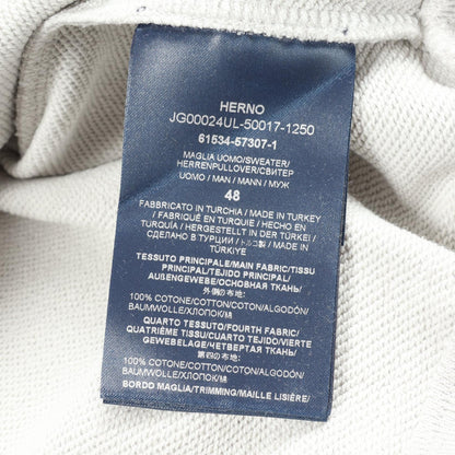 Herno Contrast Panel Cotton Sweatshirt Gray Size 48