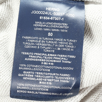 Herno Paneled Cotton Sweatshirt Gray Size 50