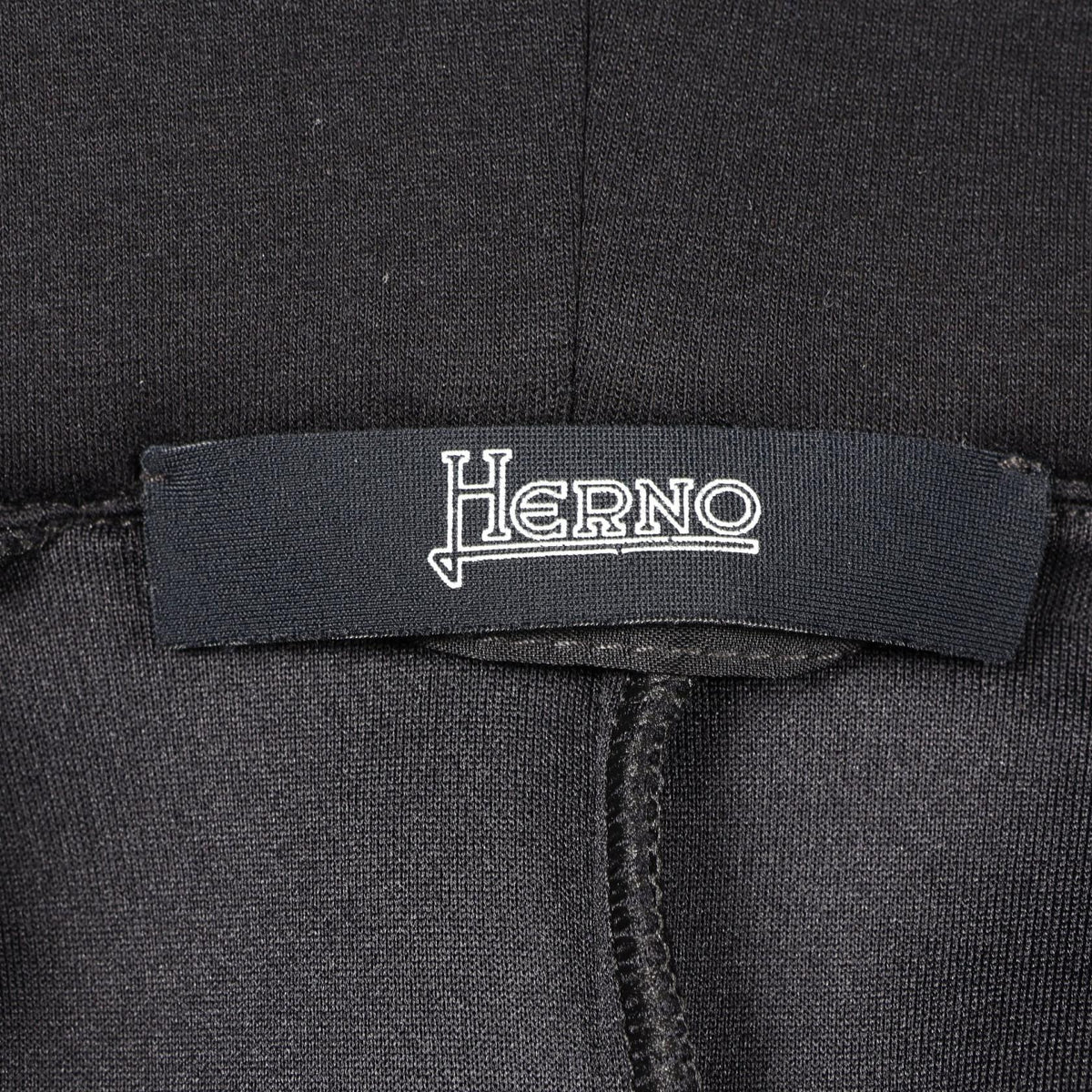 Herno Sequin Polyester Hoodie Black Size 42