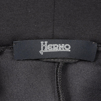 Herno Sequin Polyester Hoodie Black Size 42