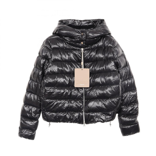 Herno Resort Hooded Down Jacket Black Nylon Size 40