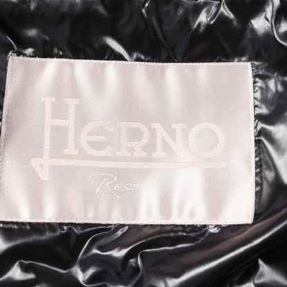 Herno Resort Hooded Down Jacket Black Nylon Size 40