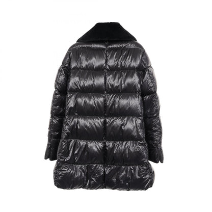 Herno Nylon Faux Fur Down Jacket Black Size 40