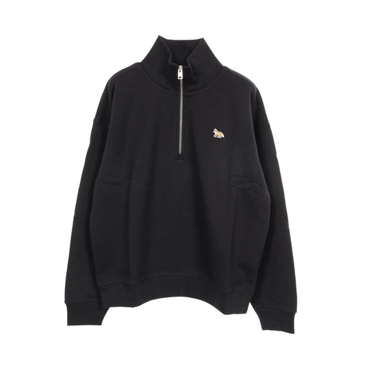 MAISON KITSUNE BABY FOX HALF ZIPPED SWEATSHIRT Black Size L