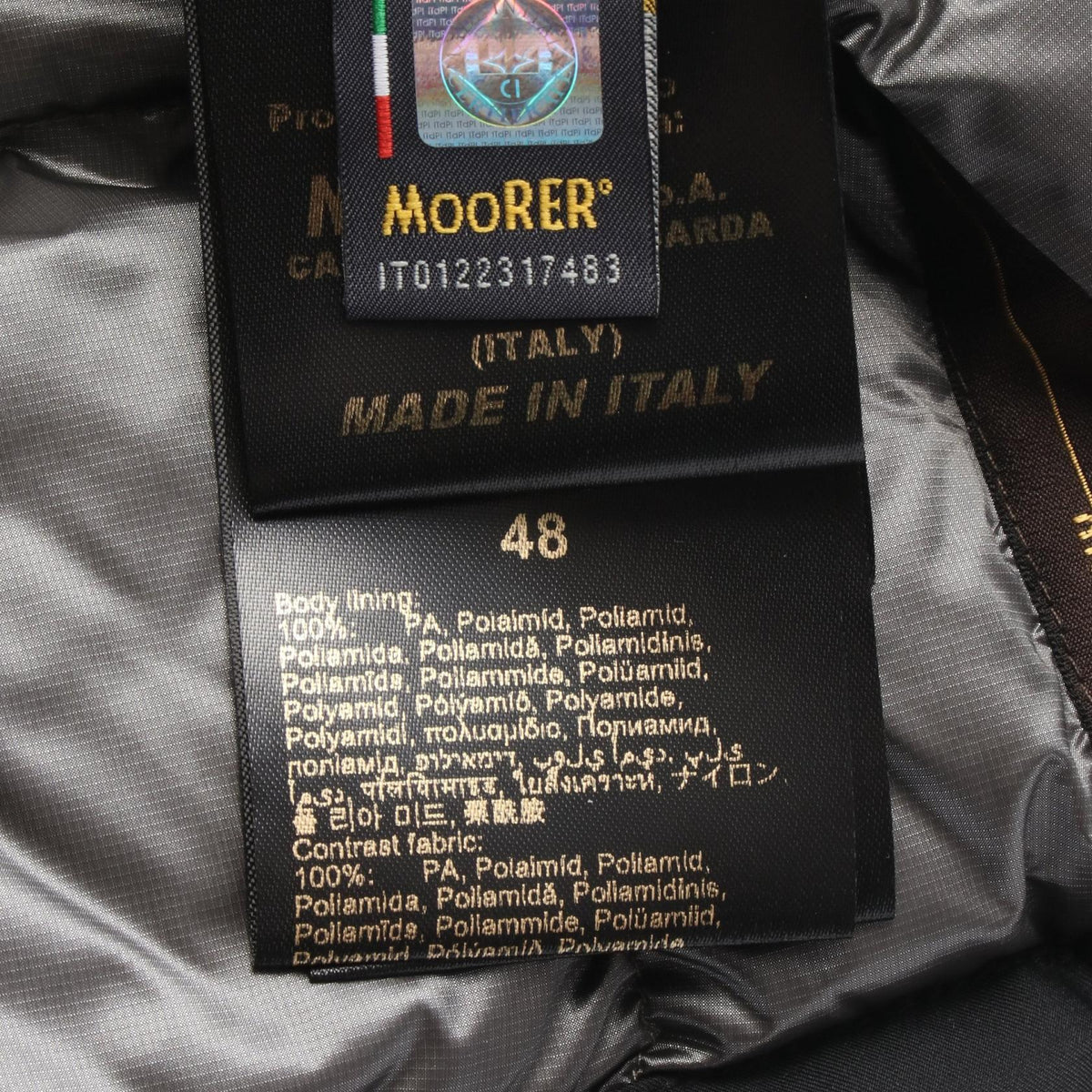 Moorer ISAC ADS Down Jacket Black Size 48