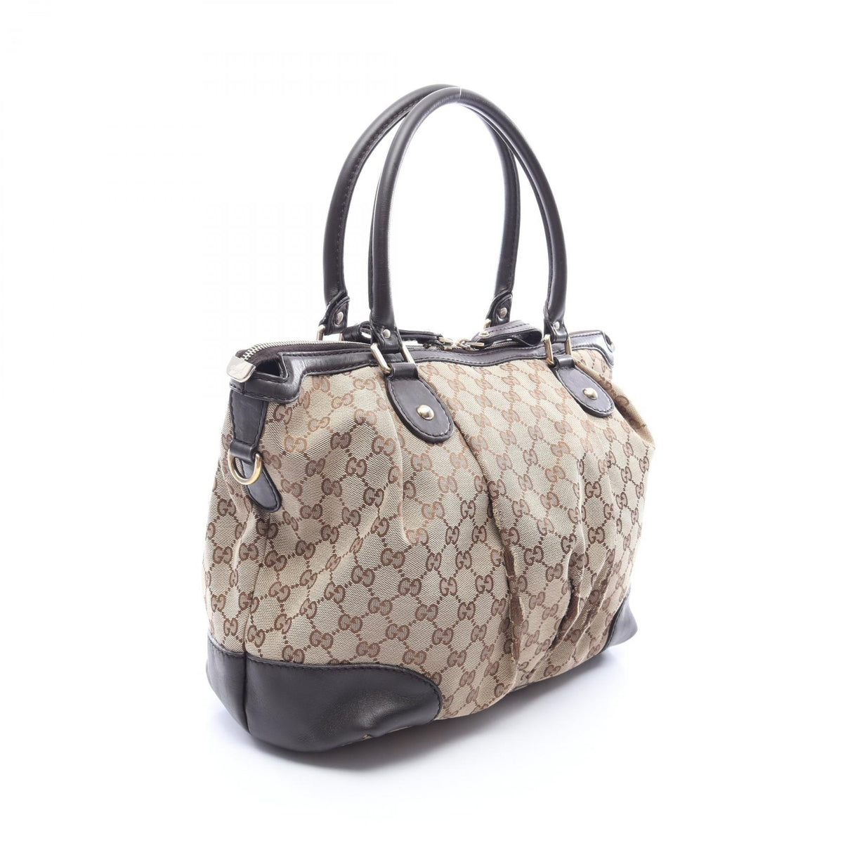 GUCCI Sukey GG Canvas Handbag Beige