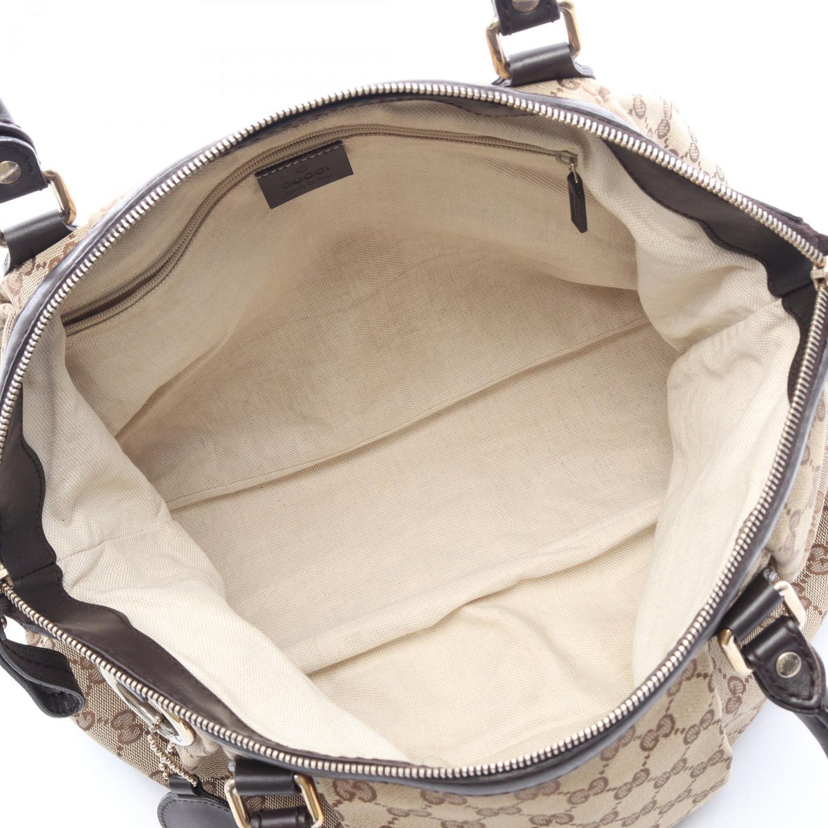 GUCCI Sukey GG Canvas Handbag Beige