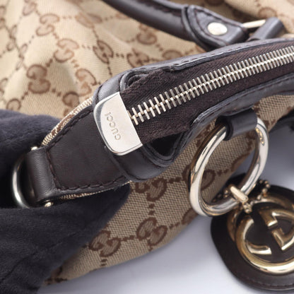 GUCCI Sukey GG Canvas Handbag Beige