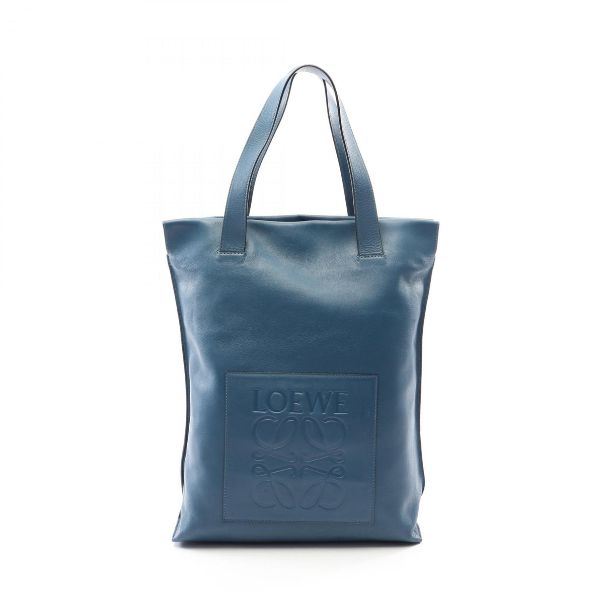 LOEWE Anagram Leather Shopper Bag Blue