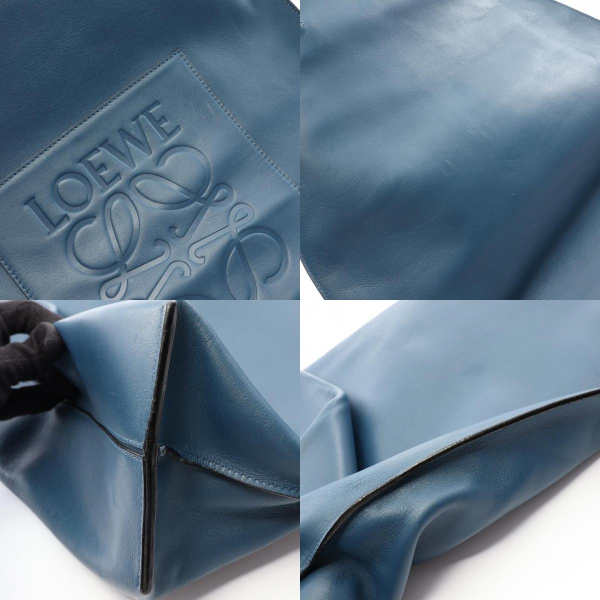 LOEWE Anagram Leather Shopper Bag Blue
