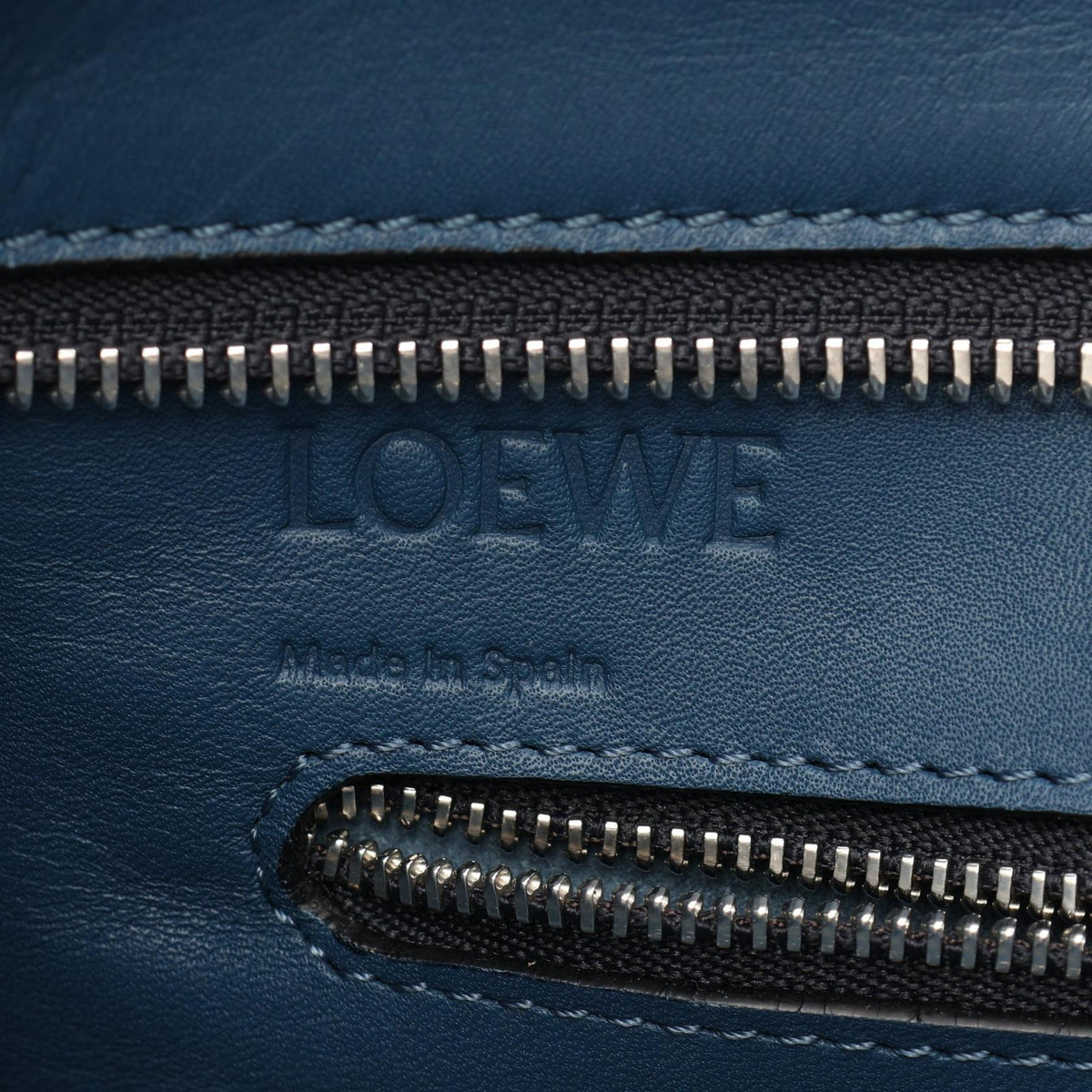 LOEWE Anagram Leather Shopper Bag Blue