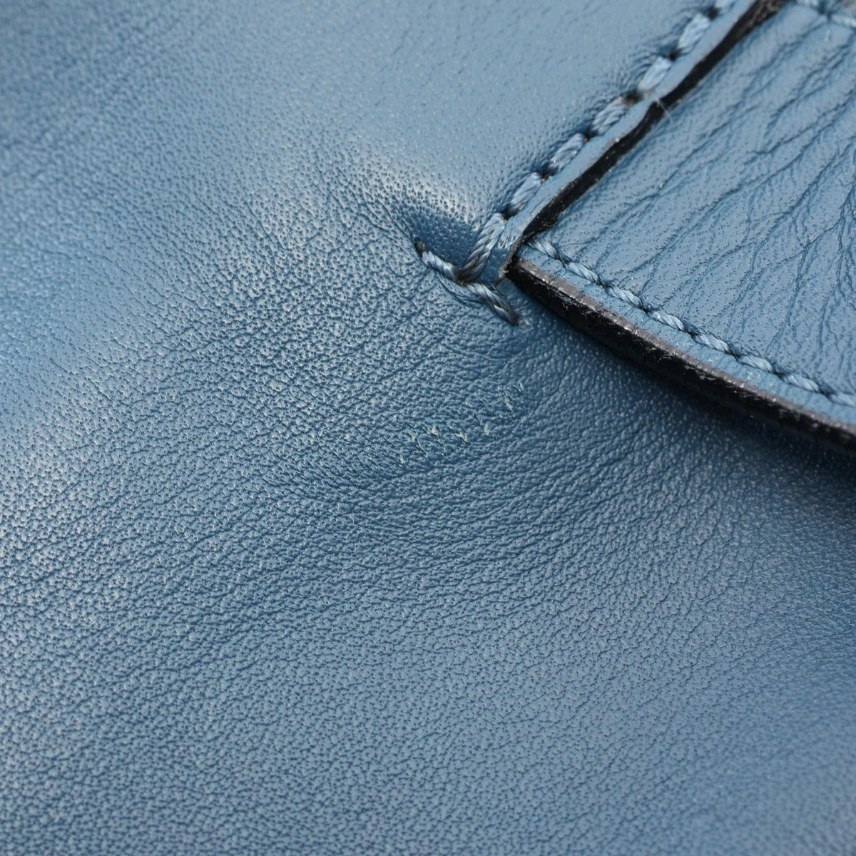 LOEWE Anagram Leather Shopper Bag Blue