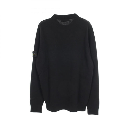 STONE ISLAND Crew Neck Wool Nylon Sweater Black Size XL