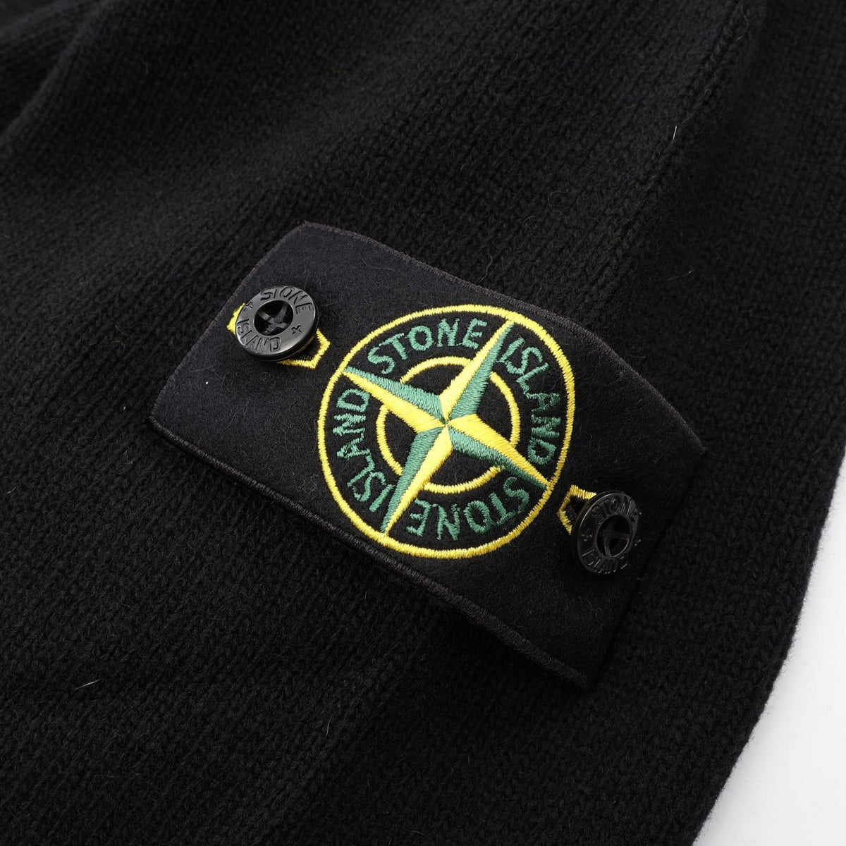 STONE ISLAND Crew Neck Wool Nylon Sweater Black Size XL