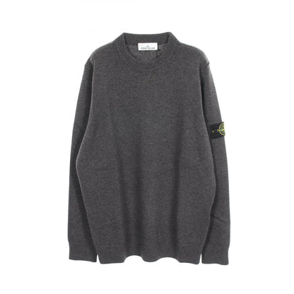 STONE ISLAND Gray Wool Knit Sweater Size M