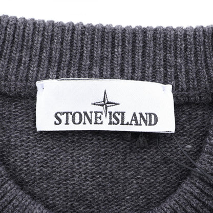 STONE ISLAND Gray Wool Knit Sweater Size M