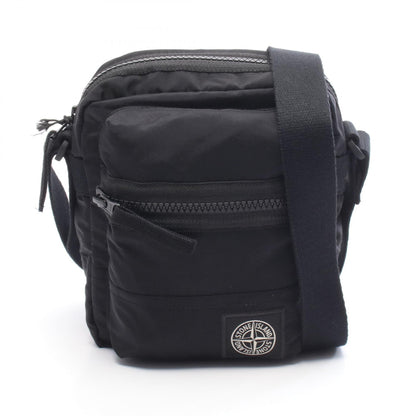 STONE ISLAND Black Logo Patch Nylon Shoulder Bag