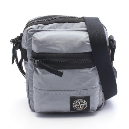 STONE ISLAND Logo Patch Grey Nylon Shoulder Bag