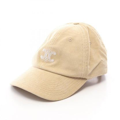 CELINE Triomphe Richelieu Corduroy Cap Beige Size M
