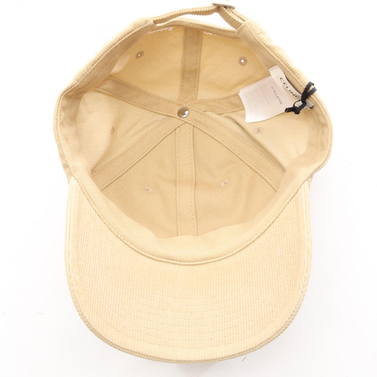 CELINE Triomphe Richelieu Corduroy Cap Beige Size M