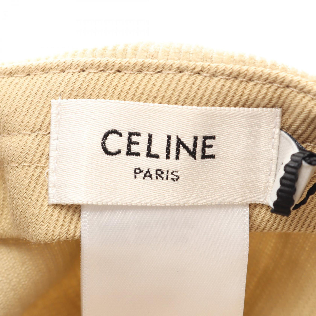 CELINE Triomphe Richelieu Corduroy Cap Beige Size M