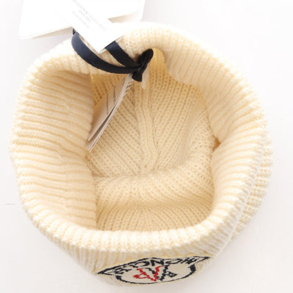 MONCLER Logo Patch Wool Knit Hat Size ONE SIZE